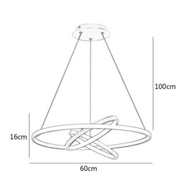 Moderne kroonluchter dimbare 3-rings hanglamp