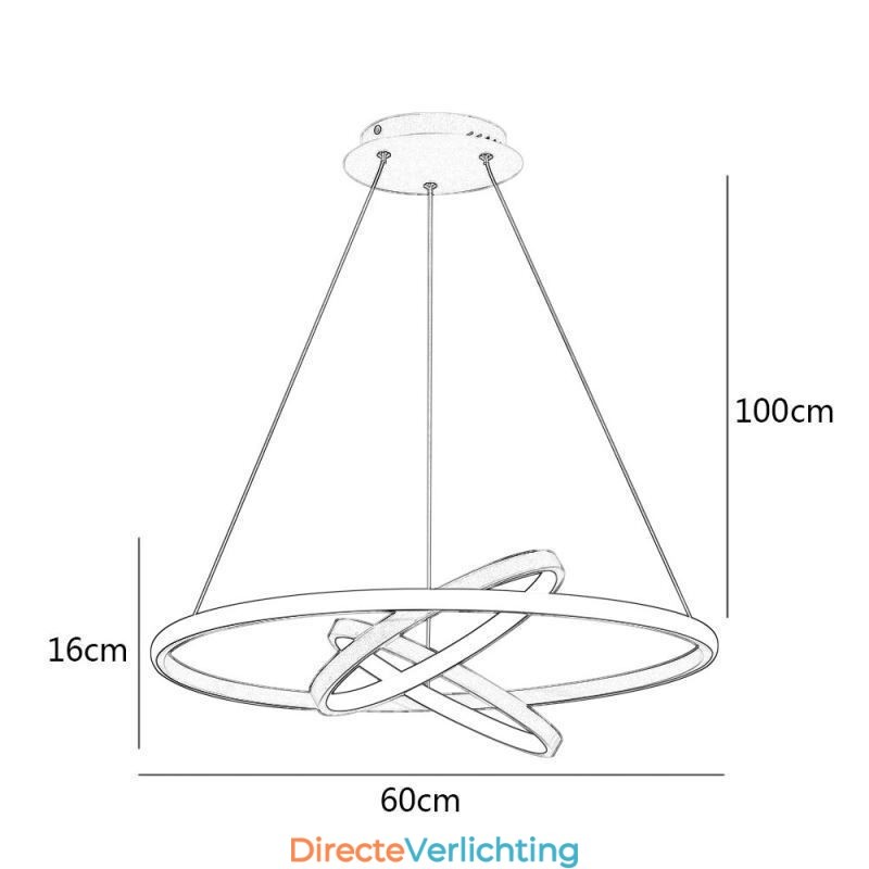 Moderne kroonluchter dimbare 3-rings hanglamp