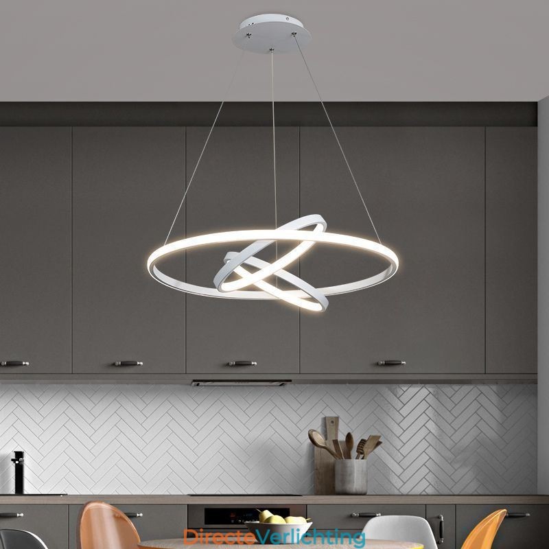 Moderne kroonluchter dimbare 3-rings hanglamp