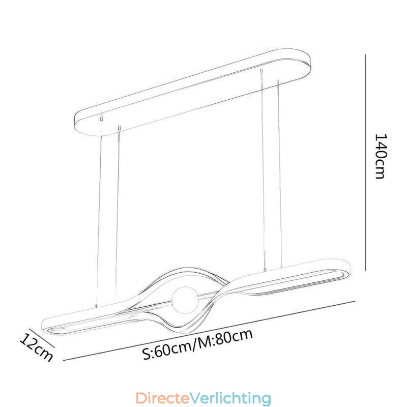 Moderne lineaire hanglamp met lange strip