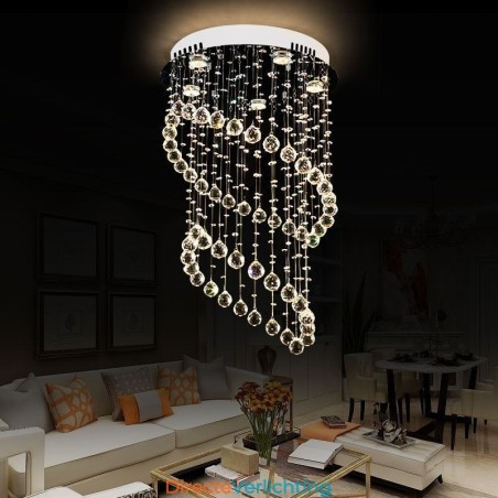 Moderne kristallen kroonluchter ronde regendruppel plafondlamp Moderne kristallen kroonluchter ronde regendruppel plafondlamp