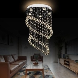 Moderne kristallen kroonluchter ronde regendruppel plafondlamp