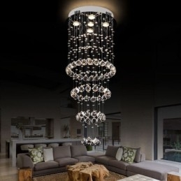 Kristallen kroonluchter eigentijds elegant plafondlamp armatuur duplex trap
