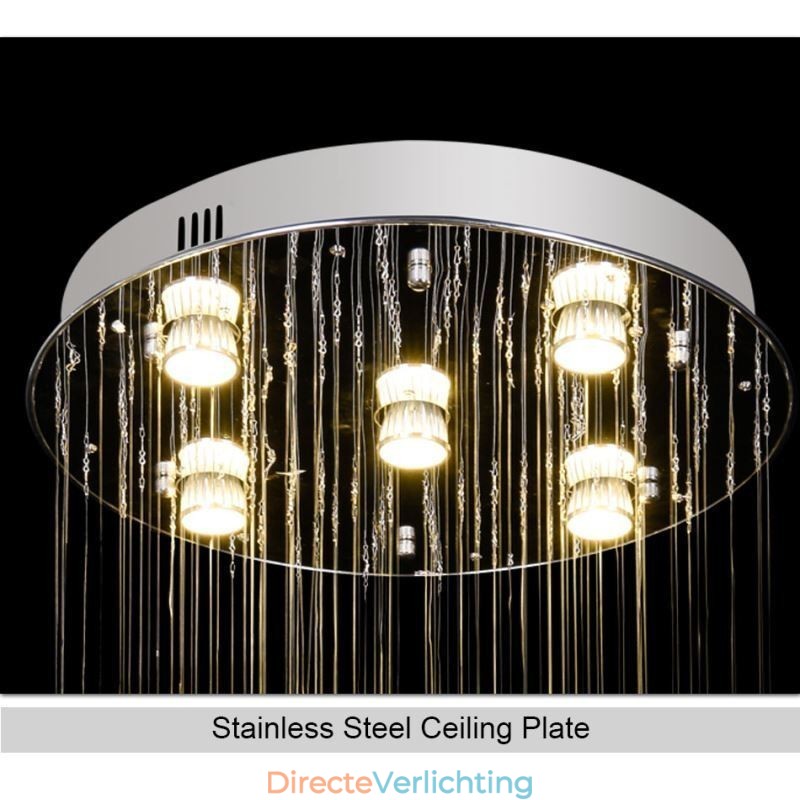Kristallen kroonluchter eigentijds elegant plafondlamp armatuur duplex trap
