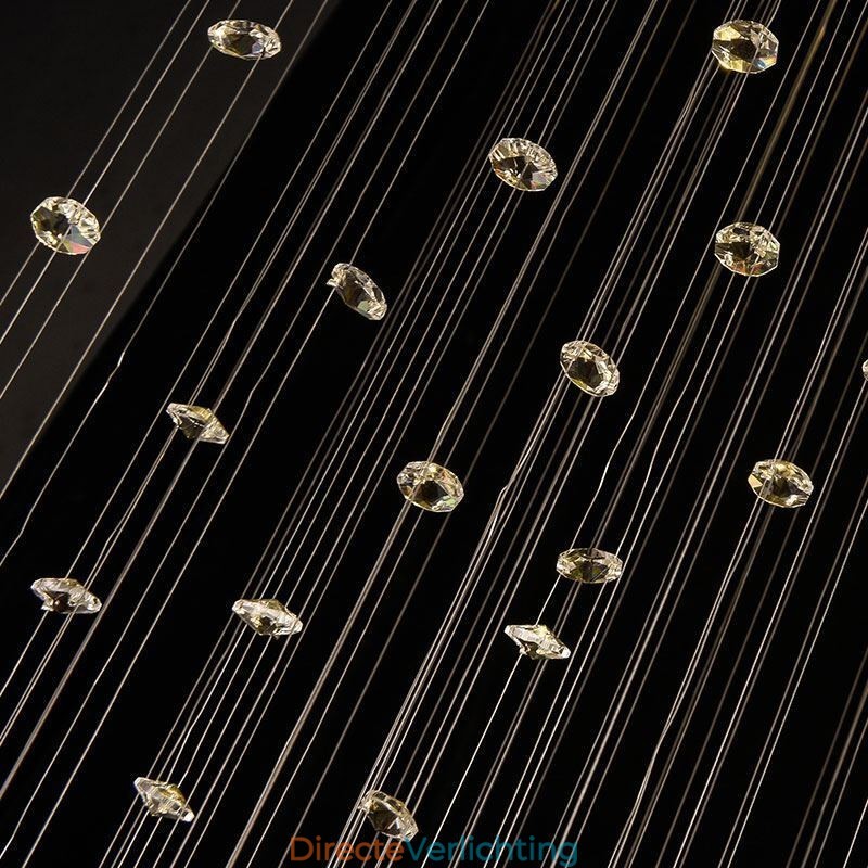 Kristallen kroonluchter eigentijds elegant plafondlamp armatuur duplex trap