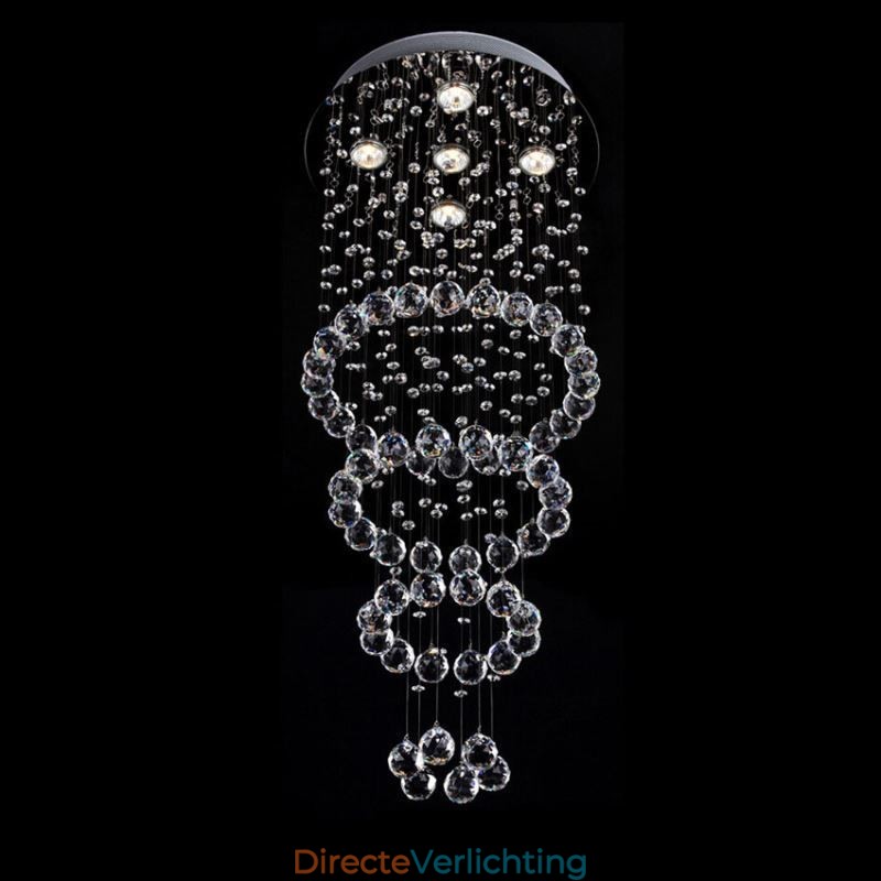 Kristallen kroonluchter eigentijds elegant plafondlamp armatuur duplex trap