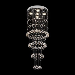 Kristallen kroonluchter eigentijds elegant plafondlamp armatuur duplex trap