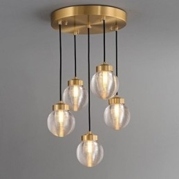 Amerikaanse Cluster Hanglamp Licht Luxe Glazen Bol Plafondlamp