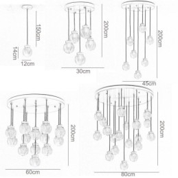 Amerikaanse Cluster Hanglamp Licht Luxe Glazen Bol Plafondlamp