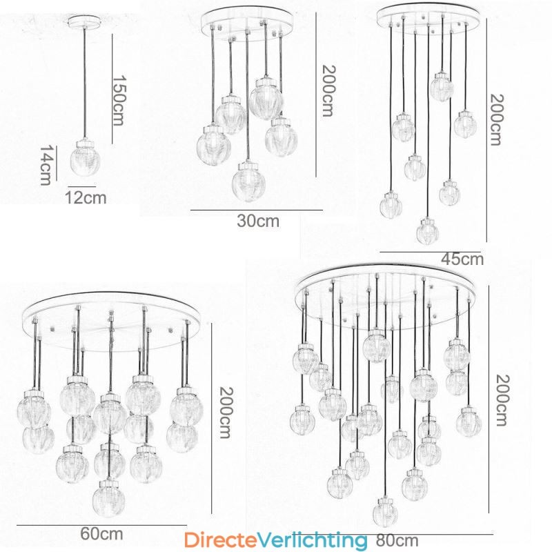 Amerikaanse Cluster Hanglamp Licht Luxe Glazen Bol Plafondlamp