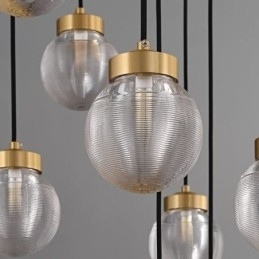 Amerikaanse Cluster Hanglamp Licht Luxe Glazen Bol Plafondlamp