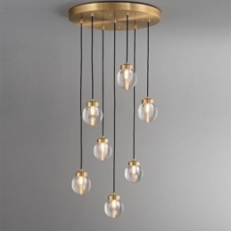 Amerikaanse Cluster Hanglamp Licht Luxe Glazen Bol Plafondlamp