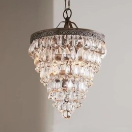 Amerikaanse Kristallen Plafondlamp Landelijke Retro Ronde Hanglamp