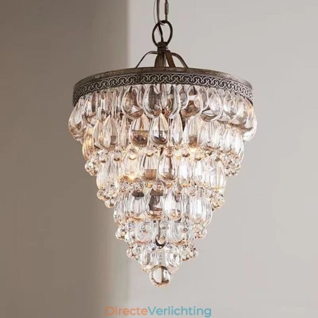 Amerikaanse Kristallen Plafondlamp Landelijke Retro Ronde Hanglamp Amerikaanse Kristallen Plafondlamp Landelijke Retro Ronde Hanglamp