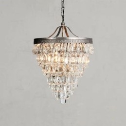 Amerikaanse Kristallen Plafondlamp Landelijke Retro Ronde Hanglamp