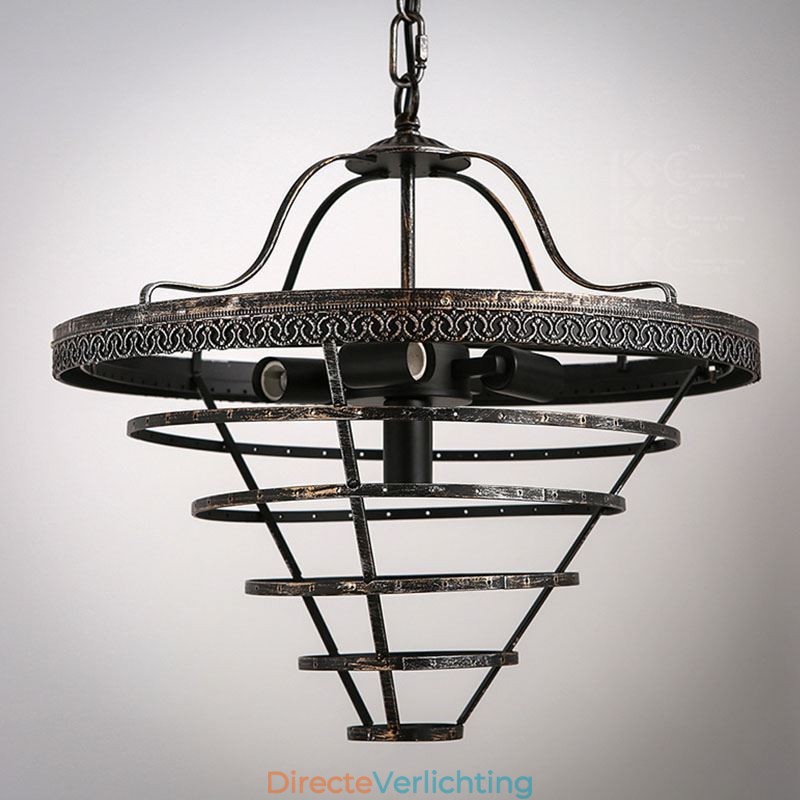 Amerikaanse Kristallen Plafondlamp Landelijke Retro Ronde Hanglamp