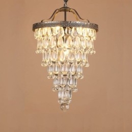 Amerikaanse Kristallen Plafondlamp Landelijke Retro Ronde Hanglamp