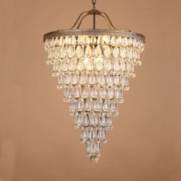 Amerikaanse Kristallen Plafondlamp Landelijke Retro Ronde Hanglamp