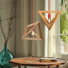 Nordic Wood Chandelier Cafe Kleding Creatieve Retro Decoratieve Eiken Kroonluchter