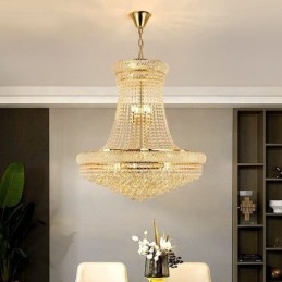 Kristallen hanglamp moderne duplex decoratieve plafondlamp