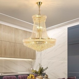 Kristallen hanglamp moderne duplex decoratieve plafondlamp