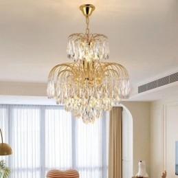 Kristallen hanglamp, eigentijdse duplex decoratieve plafondlamp