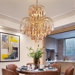Kristallen hanglamp, eigentijdse duplex decoratieve plafondlamp