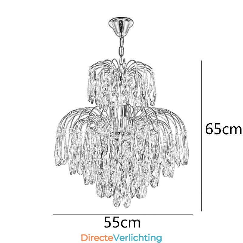 Kristallen hanglamp, eigentijdse duplex decoratieve plafondlamp
