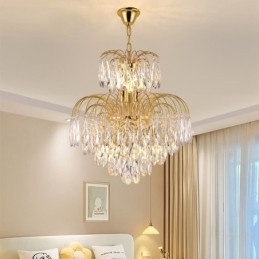 Kristallen hanglamp, eigentijdse duplex decoratieve plafondlamp