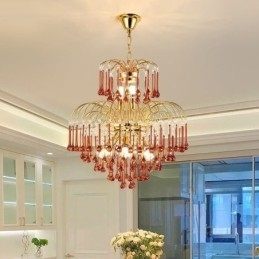 Kristallen hanglamp Elegante duplex decoratieve plafondlamp