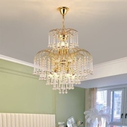 Kristallen hanglamp Elegante duplex decoratieve plafondlamp