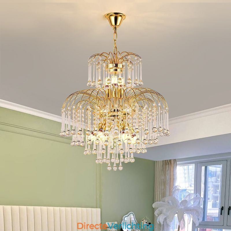 Kristallen hanglamp Elegante duplex decoratieve plafondlamp
