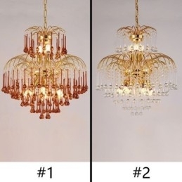 Kristallen hanglamp Elegante duplex decoratieve plafondlamp