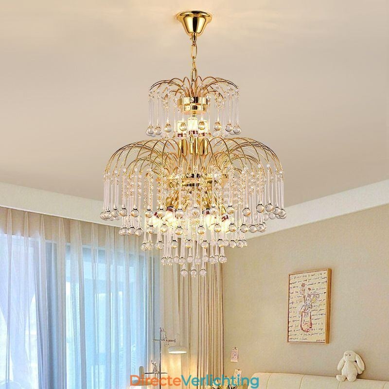 Kristallen hanglamp Elegante duplex decoratieve plafondlamp