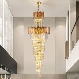 Taps toelopende kristallen hanglamp Luxe duplex decoratieve plafondlamp