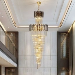 Taps toelopende kristallen hanglamp Luxe duplex decoratieve plafondlamp