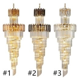 Taps toelopende kristallen hanglamp Luxe duplex decoratieve plafondlamp