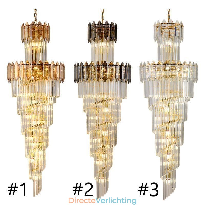 Taps toelopende kristallen hanglamp Luxe duplex decoratieve plafondlamp