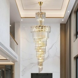 Taps toelopende kristallen hanglamp Luxe duplex decoratieve plafondlamp