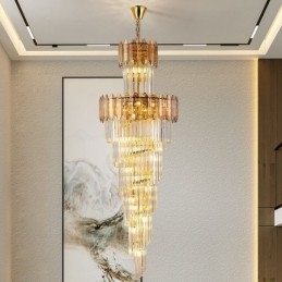 Taps toelopende kristallen hanglamp Luxe duplex decoratieve plafondlamp
