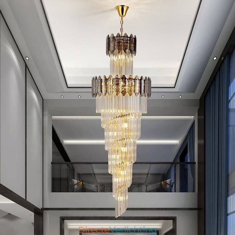 Taps toelopende kristallen hanglamp Luxe duplex decoratieve plafondlamp