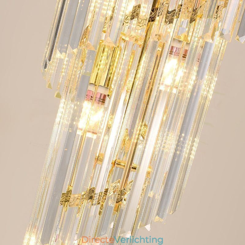 Taps toelopende kristallen hanglamp Luxe duplex decoratieve plafondlamp
