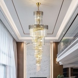 Taps toelopende kristallen hanglamp duplex decoratieve plafondlamp