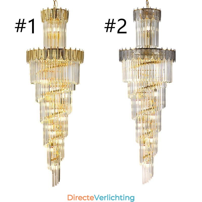 Taps toelopende kristallen hanglamp duplex decoratieve plafondlamp