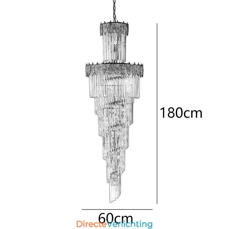 Taps toelopende kristallen hanglamp duplex decoratieve plafondlamp