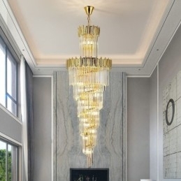Taps toelopende kristallen hanglamp duplex decoratieve plafondlamp