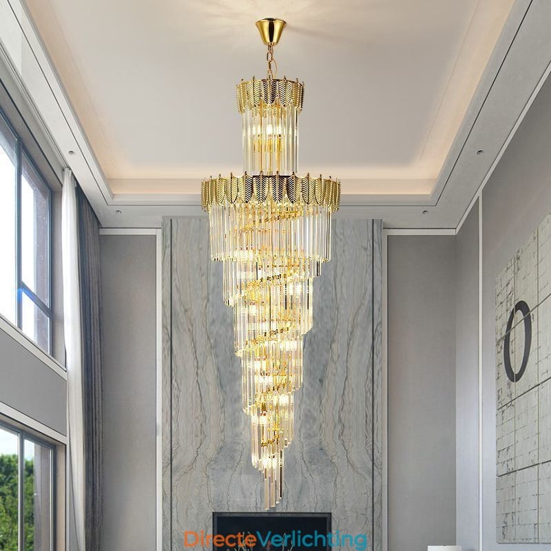 Taps toelopende kristallen hanglamp duplex decoratieve plafondlamp