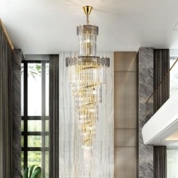 Taps toelopende kristallen hanglamp duplex decoratieve plafondlamp