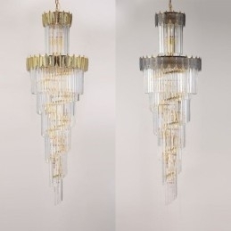 Taps toelopende kristallen hanglamp duplex decoratieve plafondlamp