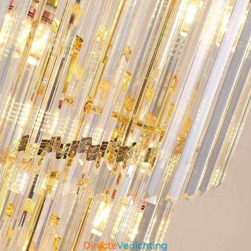 Taps toelopende kristallen hanglamp duplex decoratieve plafondlamp